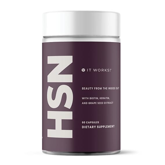 It Works! HSN - Beautifying Supplement with Keratin and Biotin - Nourishing Complex - Hair, Skin, and Nails Supplement - 60 Capsules Hair Nails and Skin Vitamins for Women and Men