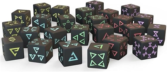 The Witcher Old World Board Game DICE Pack - Enhance Gameplay with 25 Custom Dice in 5 Unique Colors! Fantasy Strategy Game for Adults, Ages 14+, 1-5 Players, 90-150 Min Playtime, Made by Go On Board