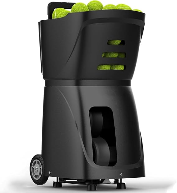 Tennis Ball Machine Pitching Machine Portable Tennis Ball Serving Machine Pre-Programmed and Custom Drills, for All Level Players Training and Practice