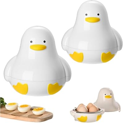 Microwave Egg Boiler, Electric Egg Cooker, Duck Shaped Poachers Boiled Egg Cooker, 4 Egg Microwave Egg Cooker,Rapid Egg Poachers for Soft and Hard Boiled Egg, Egg Steamer Kitchen Gadget