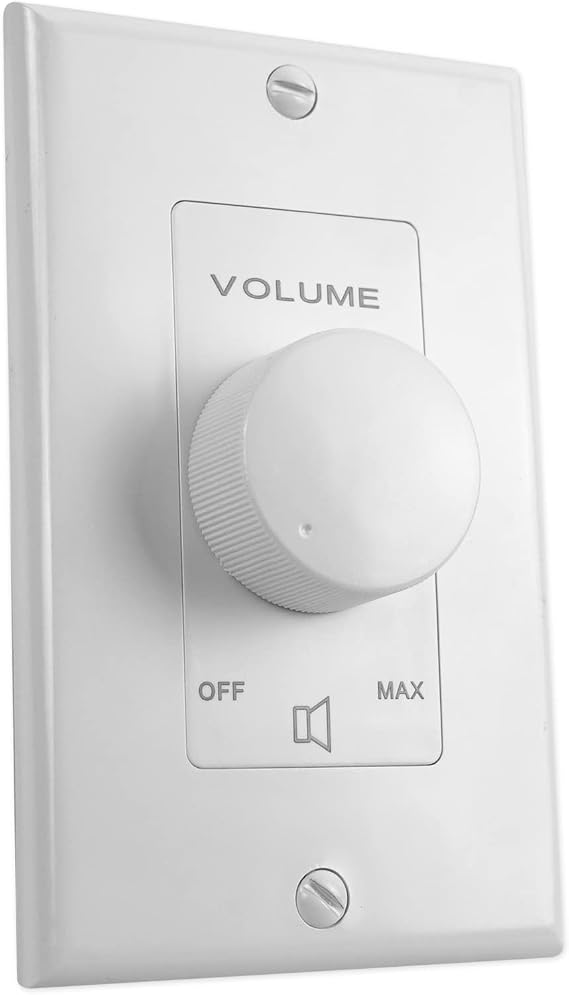 Rockville VOL70100 White 100W 70V/100V Wall Volume Control Zone Controller