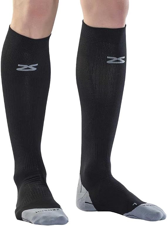 Zensah Tech+ Compression Socks - Knee High Running Socks for Sports, Travel, Made in Italy