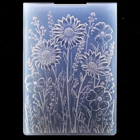 KWELLAM 3D Daisy Flowers Leaves Background Plastic Embossing Folders for Card Making Scrapbooking and Other Paper Crafts 4030105