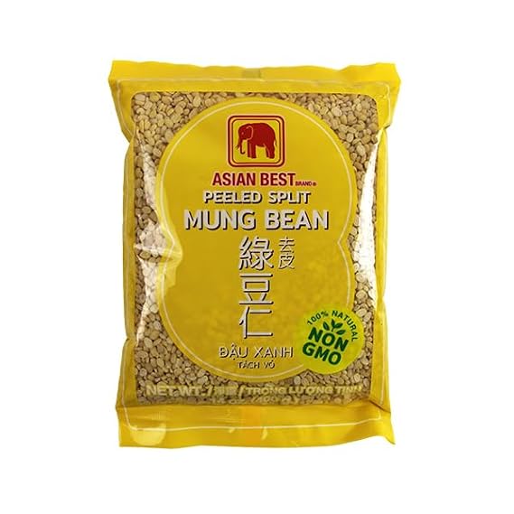 Asian Best Peeled Split Mung Bean, Premium, 100% Natural, Non GMO