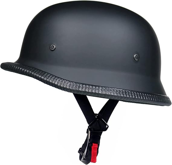 German Style Motorcycle Half Helmet Open Face Adult Men Women DOT Approved Retro Helmet,Matte Black