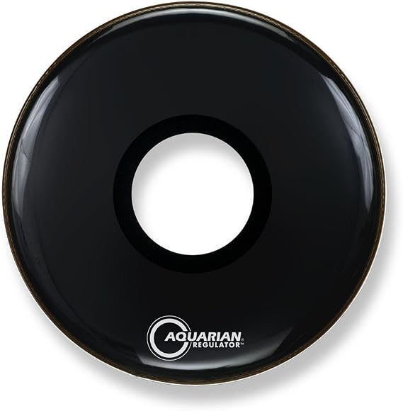 Aquarian Drumheads RPT22BK Regulator Black 22-inch Bass Drum Head, gloss black