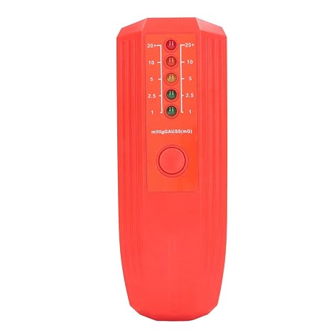 Electromagnetic Radiation Tester EMF Meter Field Radiation Detector for Home Inspection (Red)