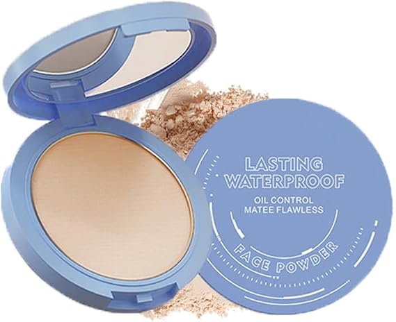 Foundation Setting Powder for Mature Skin,Translucent Matte Setting Powder Compact,Long-Lasting Waterproof Oil Control Pressed Powder,Pore-Blurring Lightweight,Create Natural Makeup(CALASSIC IVORY)