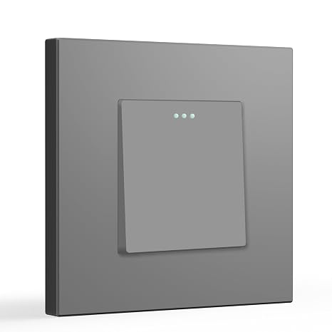 BSEED Light Switch Single 1 Way PC Panel Light Switch Flush-Mounted Button Switch Wall Switch Flush-Mounted Light Switch for Living Room Kitchen Office Grey 86 mm