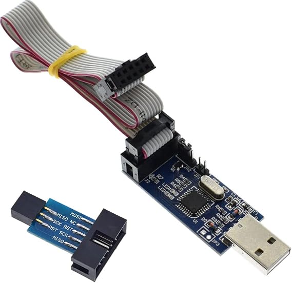 Downloader Programmer for 51 AVR USB ISP ASP Microcontroller Module with Cable ATMEGA8 USBISP USBasp Bootloader with 10Pin to 6Pin Adapter Board STK500