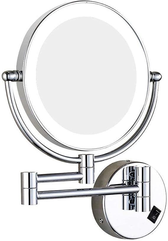 Household Bathroom Mirror, Wall-Mounted Makeup Mirror with Switch Electrical Plug