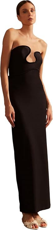 Waves Strapless Long Dress