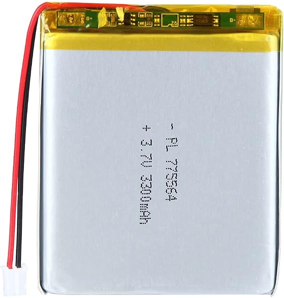 3.7V 3300mAh 775564 Lipo Battery Rechargeable Lithium Polymer ion Battery Pack with PH2.0mm JST Connector
