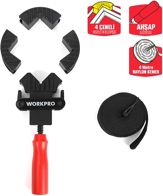 WORKPRO WP232044 4M Ayarlanabilir Bant Tipi Dört Köşeli Profesyonel İşkence