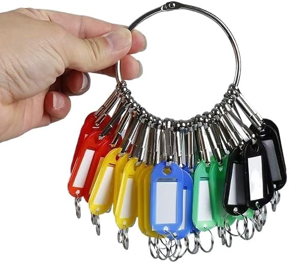 Key manager, metal key management rental house key plate landlord key card real estate agent key chain ring(28 bits)