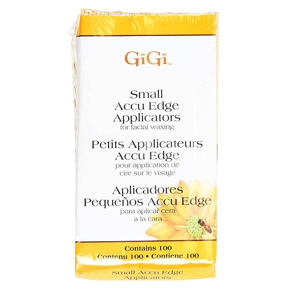 GiGi Accu Edge Wax Sticks for Hair Removal Small, Wax Applicator Sticks, Wooden Waxing Stick for Upper Lip & Eyebrows, 100 ct