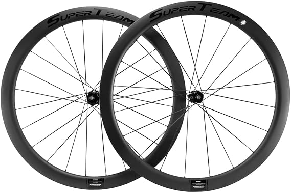 Superteam 45mm Tubeless Wheelset Road Bike Disc Brake Wheels 700c 25mm with Carbon Spokes