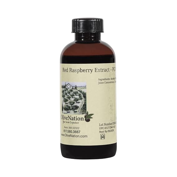 OliveNation Red Raspberry Extract PG Free - 32 fl oz | Adds Berry Taste, Aroma & Red Color to Baking, Ice Cream, Frosting/Fillings, Sauce/Glaze, Candy Centers, Dressing, Drinks