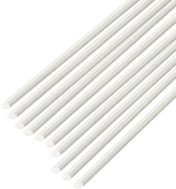 White Fiber Glass Rod Elastic Insulation Fly Fishing Rod Blanks,11mmx500mmx10pcs
