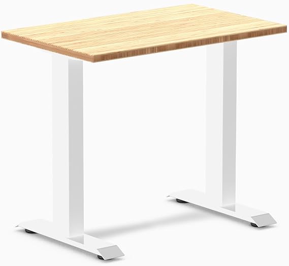 Desky Zero Mini Bamboo Office Desk Bamboo 32" White