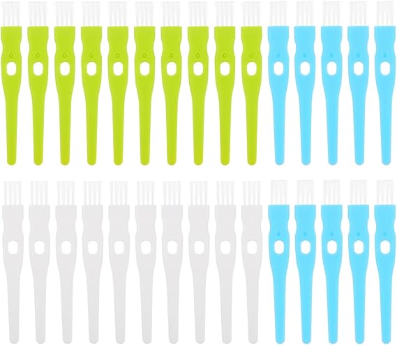 Small Cleaning Brush Set 30 Pcs Crevice Cleaning Small Brush for Coffee Machine Garlic Masher Pot Lid Handles Fine Bristles Non-Slip Grip Compact Tool