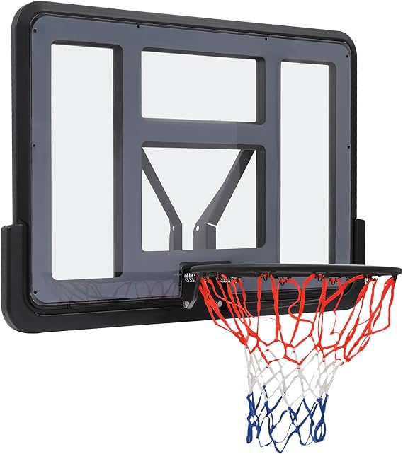 Basketball Backboard and Hoop,Exercise Wall-Mounted Fixed Basketball Hoop Replacement Kit Body Workout,Athletic Training Backboard & Rim Combofor Home Training and Club use Sport