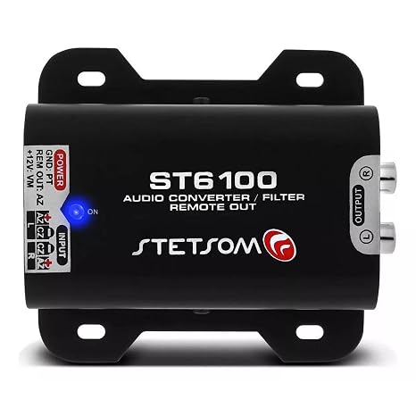 Stetsom ST6100-3-in-1 Product: Car Audio Converter (Wire to RCA), Noise Filter, and Remote Output Activated by Sound for Original Factory Radio Player