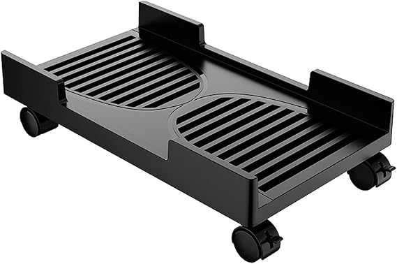 Desktop Pc Tower Computer Tower Stand, Mobile CPU Holder with 4 Caster Wheels Fits for Most Computer Tower, Printer, Under Desk PC Holder PC Stand Base