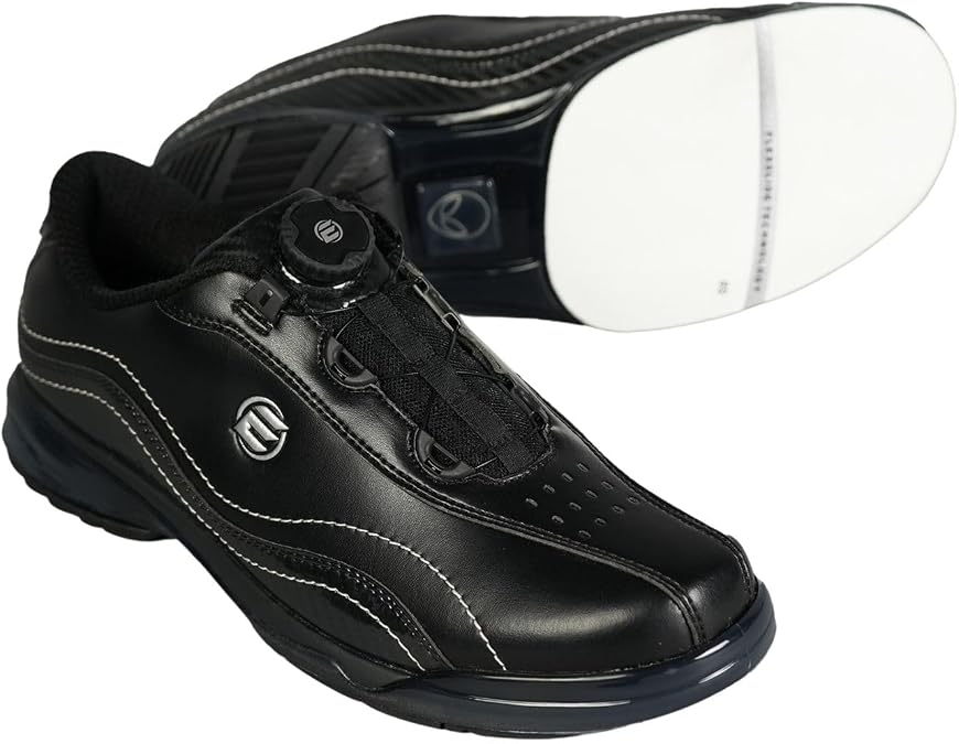 ELITE Predator Dial Fastening Mens Bowling Shoes - Professional Bowling Shoes - Right Hand Bowling Shoes - Includes Interchangeable Slide Soles and Heels - Comfortable Fit