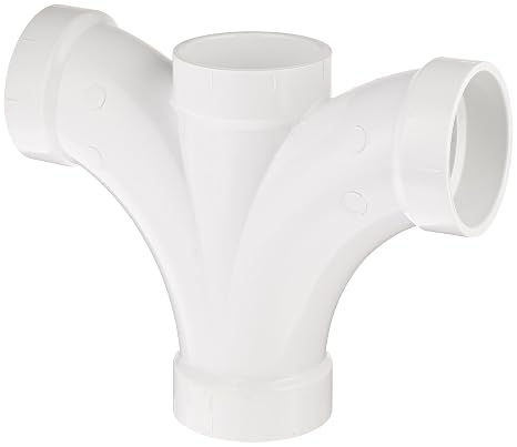 Spears P500 Series PVC DWV Pipe Fitting, Double Fixture Wye, 2" x 2" x 2" x 2" Hub