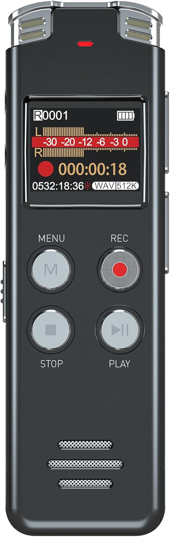 64GB Digital Voice Recorder - Pocket-Sized Voice Activated Dictaphone with Noise Canceling, USB-C & MP3 Playback, Ideal for Lectures, Meetings, Interviews