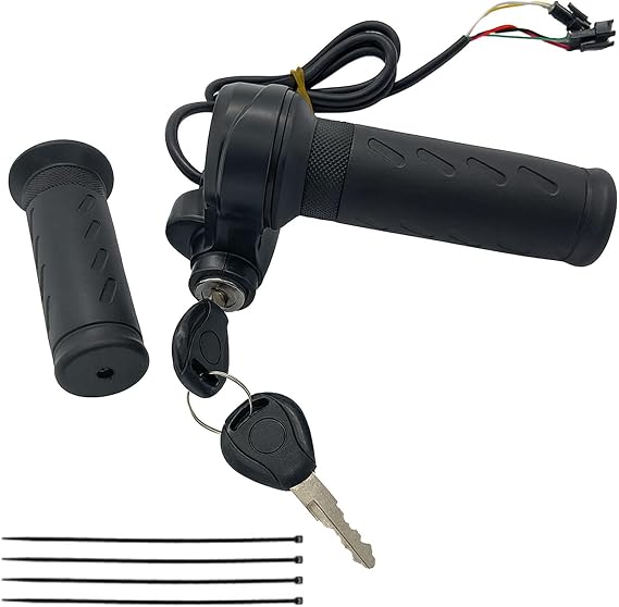 Ebike Full Twist Throttle Grip with 2 Keys Compatible with Ridstar Q20/Q20Lite/Q20Pro/H20/H26Pro/H20 Pro Electric BikeThrottle Smooth Acceleration Control, Easy Installation (Left Right)