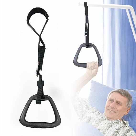 Bed Trapeze - Bedroom Pull-Up Handle, Bed Mobility Aid Bracket Accessories for Disabled Elderly Injured, Supports 110 lbs, 1 Pcs