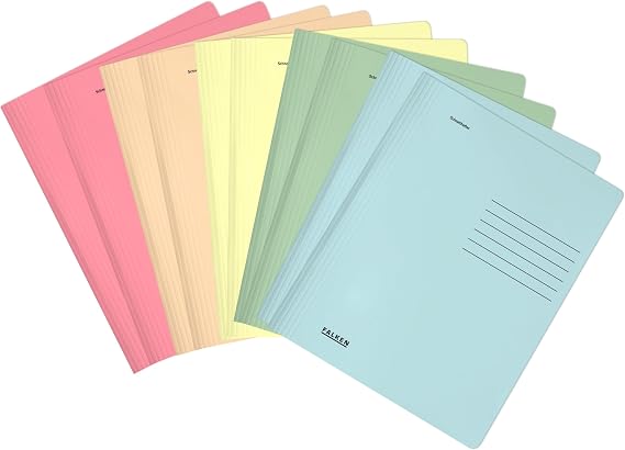 FALKEN 10x PastellColor File Folders DIN A4 Recycled Cardboard