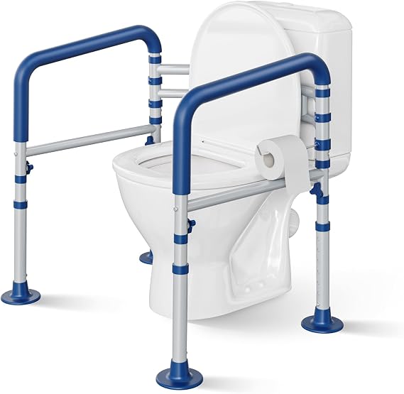 Loyoda Toilet Safety Rail for Seniors, 11.7lbs Steel, Rock-Solid Stability