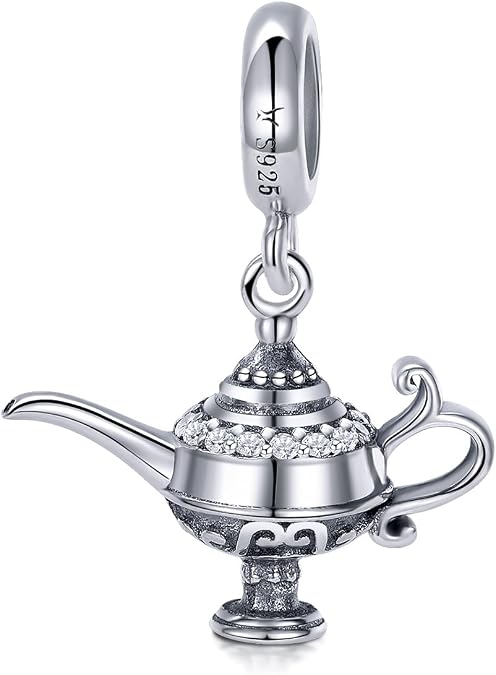 Aladdin's Lamp Charm for Bracelet, 925 Sterling Silver