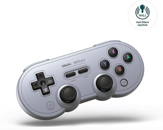 8BitDo SN30 Pro Bluetooth Controller, Hall Effect Joystick Update, Compatible with Switch, Switch 2, PC, macOS, Android, Steam Deck & Raspberry Pi (Gray)
