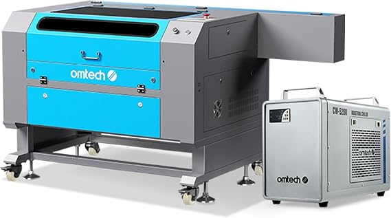 OMTech Maker 60W CO2 Laser Engraver with LightBurn & Water Chiller