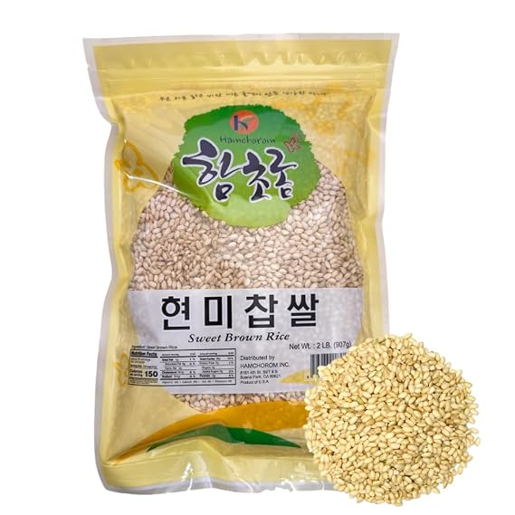 Brown Sweet Rice Sweet Sticky Rice Glutinous Short Grain Brown Rice in Fibers and Minerals 2lb