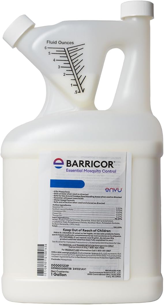 Barricor Essential Mosquito Control Concentrate 1 Gallon | Essential Oil Formula | Botanical Spray Designed for Yard and Perimeter Treatments for Mosquitos
