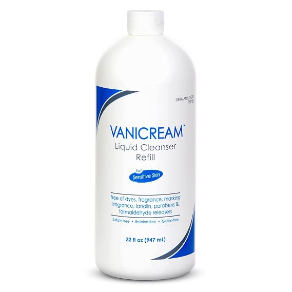 Vanicream Liquid Cleanser Refill, Gentle Body & Face Wash, 32 Fl Oz
