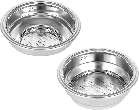 CASABREWS 58mm Stainless Steel Dual Wall Filter Baskets for ULTRA, Neutron Pro, 4700Gense and 5700 Series Espresso Machines, Two Pressurized Filters including One Cup and Two Cup Size