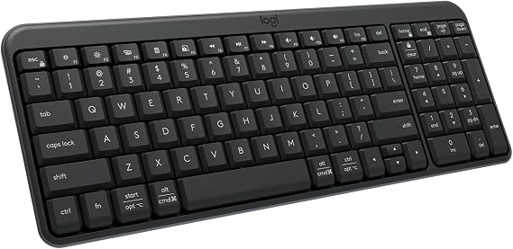 Logitech K250 Compact Wireless Bluetooth Keyboard with Number Pad, Graphite