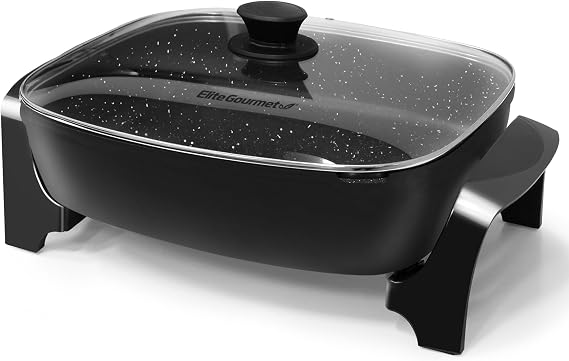 Elite Gourmet 10.5Qt Extra-Deep Nonstick Electric Skillet, 16"x13"