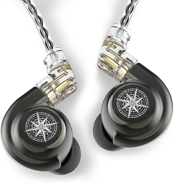 Conch In Ear Monitor Headphones Musician Singer, High Resolution Vocal Clear IEM Earphones, Noise Canceling Metal Wired Earphones, 3.5mm Wire Headphones with Embedded 2 Pin Detachable Cable