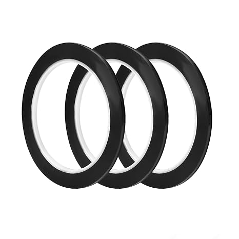 Medsuo 3 Rolls of Black Whiteboard Grid Marking Tapes, 3 mm Width