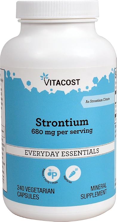 Vitacost Strontium - 680 mg per Serving - 240 Vegetarian Capsules
