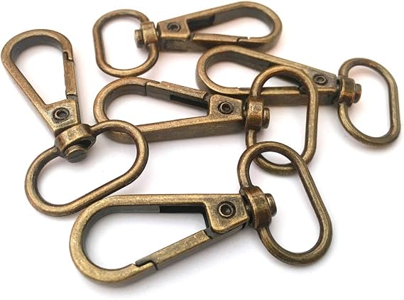 20 Pcs 3/4" Inside Diameter Oval Ring Lobster Clasp Claw Swivel for Strap Push Gate Lobster Clasps Hooks Swivel Snap Fashion Clips (20Pcs Antique Brass, 3/4 inch)