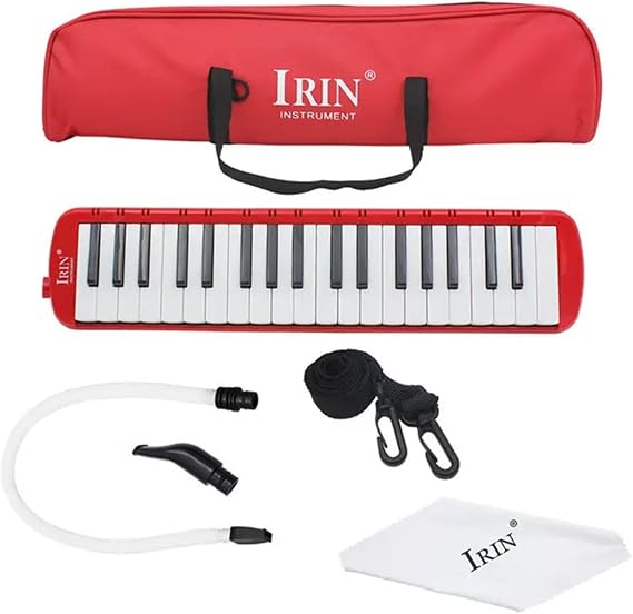 37 Keys Melodica Essential Tool for Aspiring Musicians A Colorful Portable 37 Key Melodica with Case(Red)(Red)