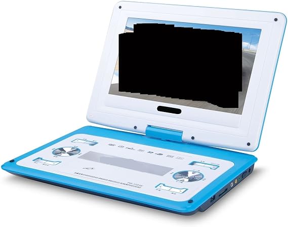 HD Big Screen 14 Inch Video DVD Player Portable Dvd Support Card U Disk Game Move MP3 Speaker Digital TV Consoles Compact and Portable(Blu)